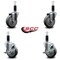 Service Caster 4'' Thermoplastic Rubber Wheel Swivel 1-1/8'' Expanding Stem Caster Set 2 Brakes, 4PK SCC-EX20S414-TPRB-2-TLB-2-118 - alternate 1